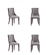 Fifth Avenue Traditional Wood Upholstered Dining Chair in Gray - Set of 4