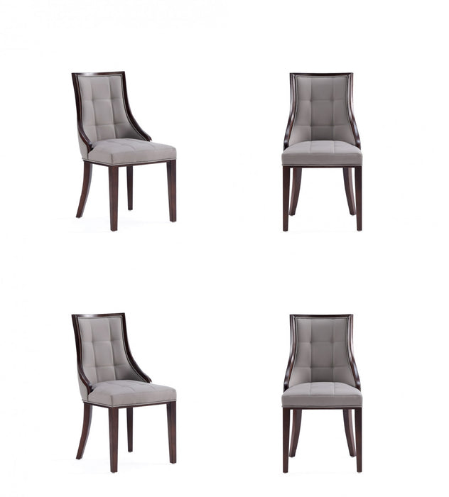 Fifth Avenue Traditional Wood Upholstered Dining Chair in Gray - Set of 4