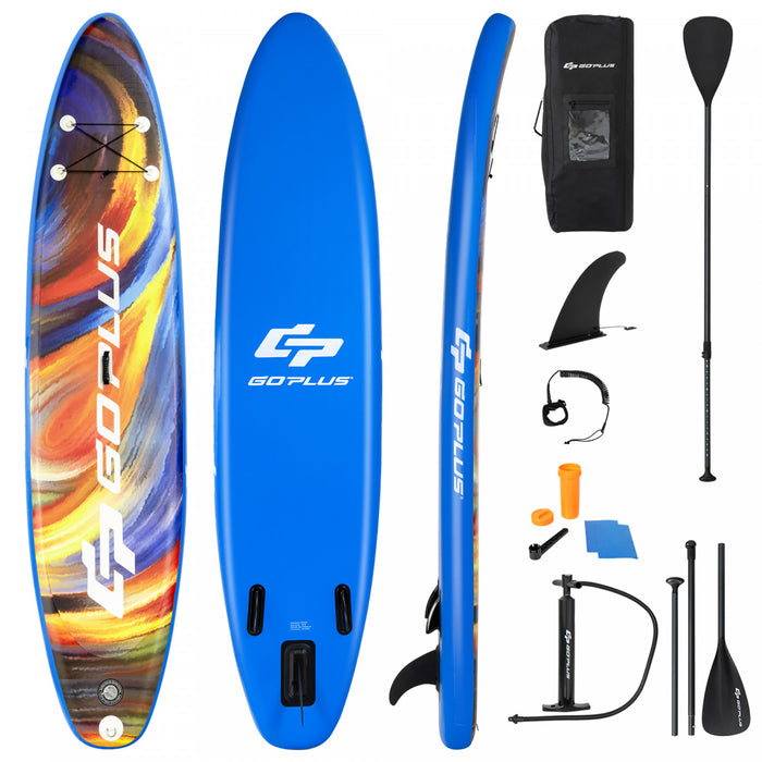 Goplus 11' Inflatable Stand Up Paddle Board Sup Surfboard W/pump Aluminum Paddle