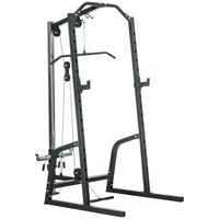 Soozier Power Cage With Pulley System, Squat Rack, Pull Up / Push Up Stand