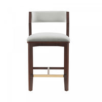 Patricia Modern Wood Upholstered Counter Stool in White Glacier Bar Stool 