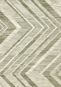 Florence Green White Distressed Chevron Design Rug, 6'7
