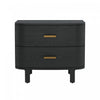 Solara Contemporary 30\" Solid Wood Nightstand in Black (2-Drawer)