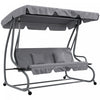 Outsunny Outdoor Patio Swing Chair With Adjustable Canopy And Two Pillows