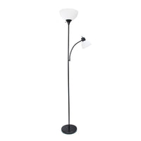 Ardelo Floor Lamp w/ Gooseneck Reading Light, Onyx, 71.5
