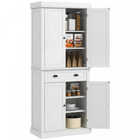 HOMCOM Kitchen Pantry Storage Cabinet, Tall Pantry with Drawer White