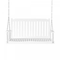 Outsunny 2-people Porch Swing Bench With 2 Hanging Chains For Deck White