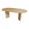 Ovalux 79 Inch Modern Oval Dining Table with Dual Pedestal Base and Wood Finish, Oak | Ovalux Table a Manger Ovale Moderne 79 po avec Base a Double Piedestal et Finition Bois, Chene