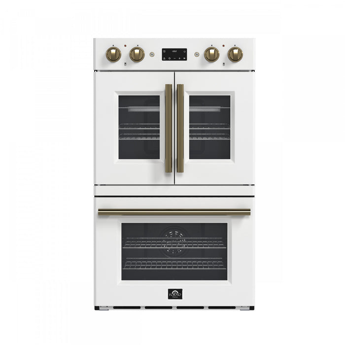 Forno Asti 30-Inch Double Electric Wall Oven in White, 7.36 cu. ft. - FBOEL1340-30WHT