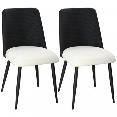 HOMCOM Dining Chairs Set of 2 Upholstered for Dining Room, Kitchen, Black