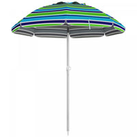 Outsunny 6' Portable Beach Umbrella With Sand Anchor Tilt Bag Multicolour