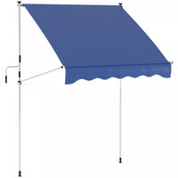 Outsunny 6.6'x5' Manual Retractable Patio Awning Window Door Sun Shade Deck Canopy Shelter Water Res