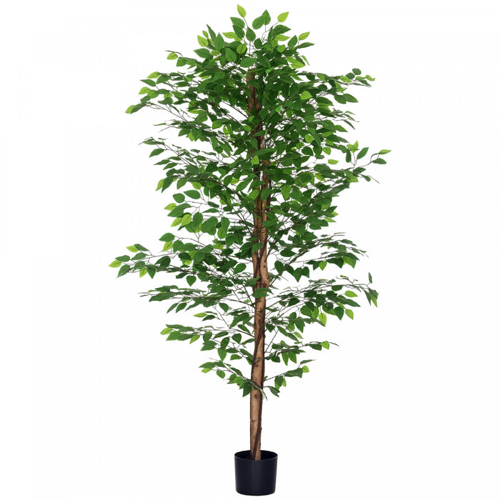 HOMCOM 6ft Artificial Trees Ficus, Decorative Fake Plant for Home Decor