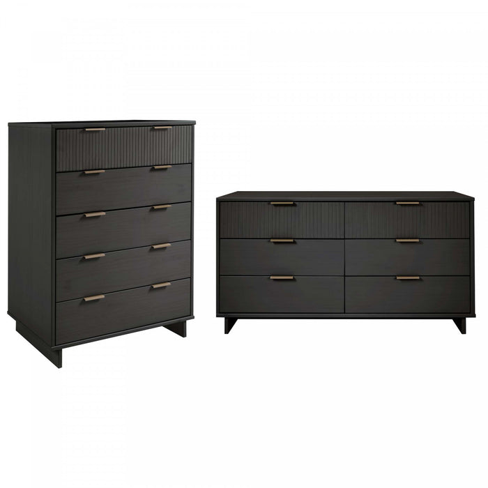 Granville Modern 2-Piece Dresser Set in Charcoal Gray