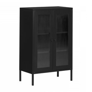 Kodali Glass Door Accent Cabinet - Black