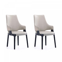 Kara Modern Wood Upholstered Dining Chair in Light Gray - Set of 2 