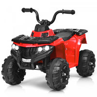 Costway 6v Battery Powered Kids Ride On Atv 4-wheeler Quad W/ Mp3 & Led Headlight Red