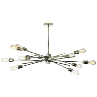 Dainolite Nebraska 10 Light Horizontal Pendant Burnished Chrome Finish Lamp|Luminaire suspendu horizontal Nebraska de Dainolite avec fini chromé poli et 10 ampoules