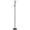 Dainolite Folgar 2 Light Floor Lamp Matte Black White Opal Glass