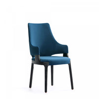 Kara Modern Wood Upholstered Dining Chair in Blue 