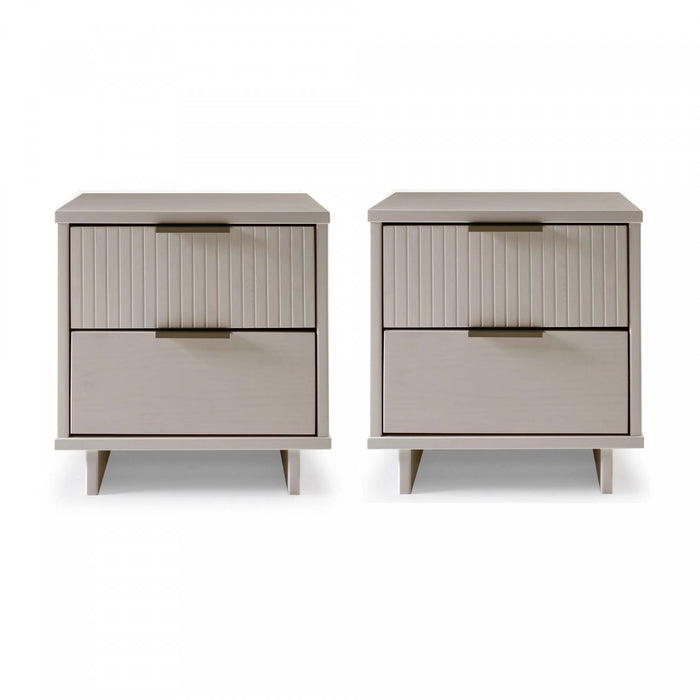 Granville Modern 18\" Nightstand in Light Gray (2-Drawer) - Set of 2
