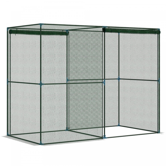 Outsunny 8' x 4' Crop Cage, Plant Protection Tent with Zippered Doors