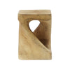 Miro 16\" Modern Twisted Hourglass MGO Accent Table, Faux Wood Grain Indoor Side Table, Natural