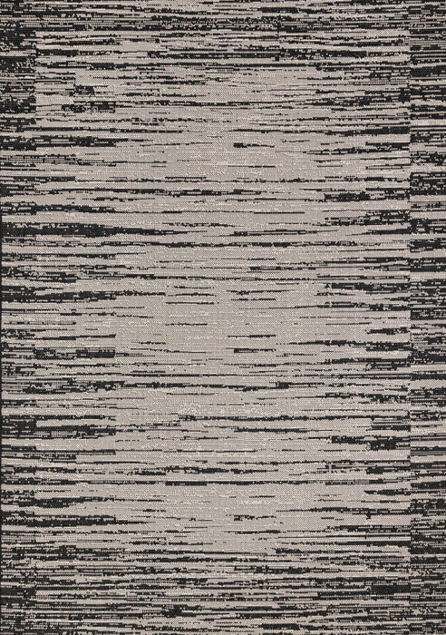 Jackson Black Grey Distressed Outdoor Rug, 5'3\" x 7'7\" Outdoor Area Rug