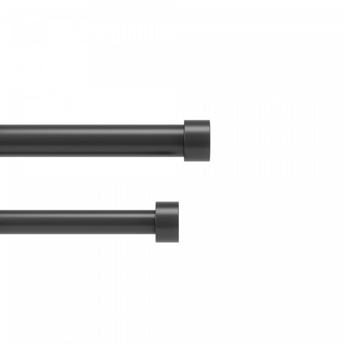 Umbra Cappa Brushed Black Expandable Double 1\" Curtain Rod - 120\"-180\" 