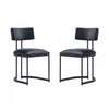 Juno Contemporary Modern Vegan Leather Metal Side Chair in Black - Set of 2