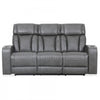Kingsley 78 in. Leather Match Power Reclining Sofa with Storage Console and USB - Charcoal