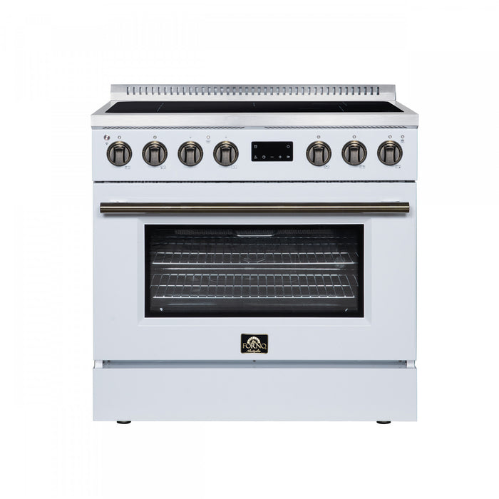 Forno Torino 36 Inch White Induction Range, 5.36 cu.ft - FFSIN0936-36WHT Electric Range