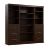 Bestar Pur 86 W Closet Organization System with Drawers - Chocolate