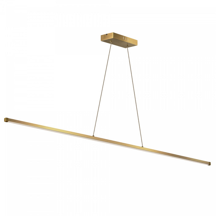 Dainolite Array LED Horizontal Pendant 30w 48\" Aged Brass Finish White Acrylic Diffuser Lamp