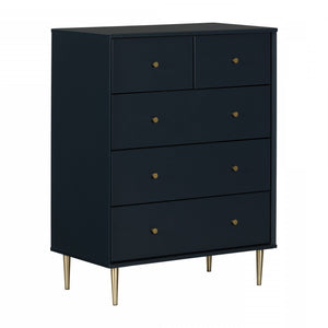 Dylane 5-Drawer Chest - Navy Blue