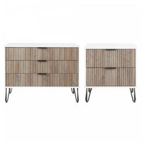 Dumbo Modern 2-Piece Dresser Set in Rustic Gray and White 