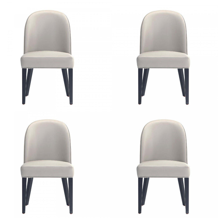 Hillman Modern Wood Upholstered Dining Chair in Light Gray - Set of 4