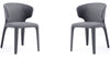 Manhattan Comfort Set of 2 Conrad Modern Woven Tweed Dining Chair - Grey