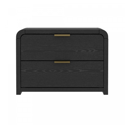 Grace Modern 28" Nightstand in Black and Gold | Table de nuit Grace Modern 28" en noir et or