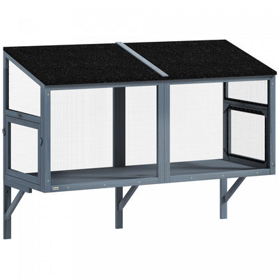 PawHut Bug Proof Window Cat Catio, Outdoor Cat House w/ Metal Mesh, Outdoor Enclosure for Indoor Pet, Expandable Safe Window Perch for Sunbathing, Napping & Overlooking, 51.2"L