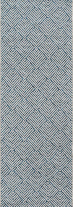 Laura Contemporary 2'0\" x 10'0\" Runner Rug in Blue Indoor Area Rug
