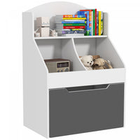 Qaba Kids Bookshelf, 3 Tier Bookcase, Toy Storage Organizer With Drawer, 2 Storage Compartment, For Nursery, Playroom, Bedroom, Classroom, White