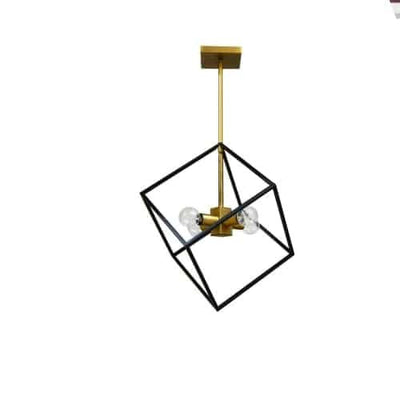 Dainolite Kappa 4 Light Pendant Vintage Bronze/Matte Black Finish Lamp|Luminaire suspendu Kappa de Dainolite avec fini bronze rétro et noir mat, et 4 ampoules