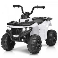6v Battery Powered Kids Ride On Atv 4-wheeler Quad W/ Mp3 & Led Headlight White
