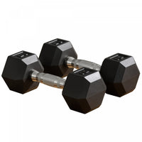 Soozier Total 20lbs(10lbs Each) Rubber Dumbbell Weight Set