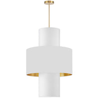 Dainolite Patrona 4 Light Pendant Aged Brass White/Gold/White Shades Lamp