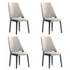 Kara Modern Wood Upholstered Dining Chair in Light Gray - Set of 4
