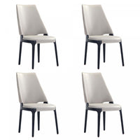 Kara Modern Wood Upholstered Dining Chair in Light Gray - Set of 4