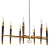 Dainolite Langford 8 Light Horizontal Chandelier Vintage Bronze Finish Black Shade Lamp