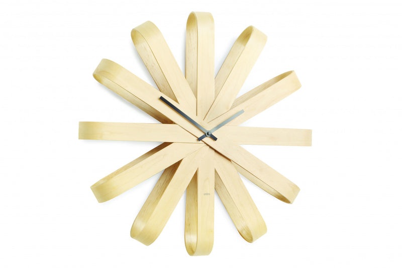 Umbra Modern Ribbonwood Wall Clock - Natural